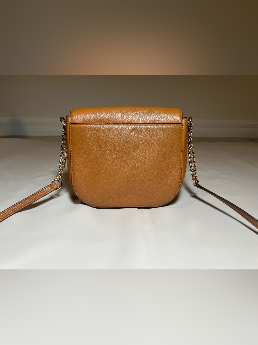 Michael Kors Tan Pebbled Leather Crossbody Bag | Gold Hardware - Picture 4 of 16